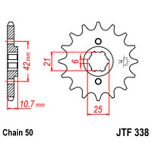 JT Gear Box Sprockets G/B 338-16T HON