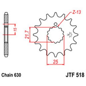 JT Gear Box Sprockets G/B 518-13T KAW