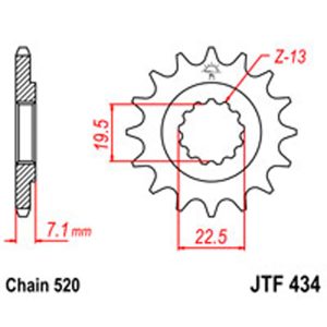 JT Gear Box Sprockets G/B 434-15T SUZ