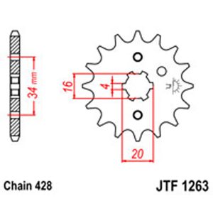 JT Gear Box Sprockets G/B 1263/263-14T YAM