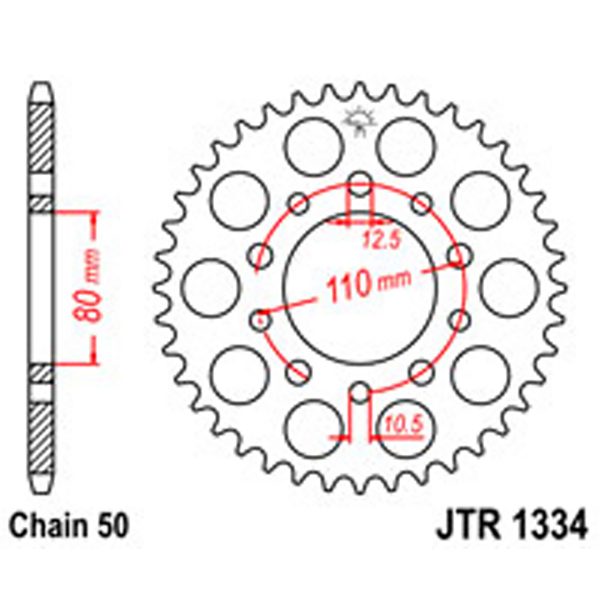 JT Rear Sprockets R/W 1334/334/341-43 HON DUAL COMBINATION
