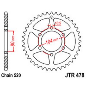 JT Rear Sprockets R/W 478-38T KAW