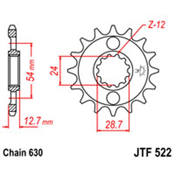 JT Gear Box Sprockets G/B 522-15T KAW