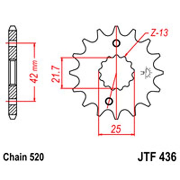 JT Gear Box Sprockets G/B 436/565-14T SUZ/YAM [438]