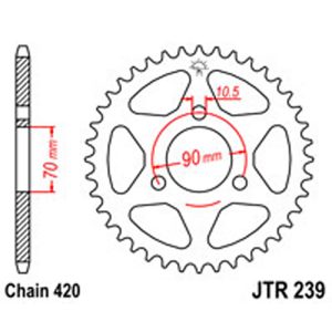 JT Rear Sprockets R/W 239-42T HON S/O