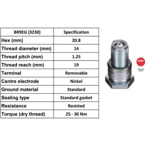NGK Spark Plug BR9EG Plugs [Box 4]