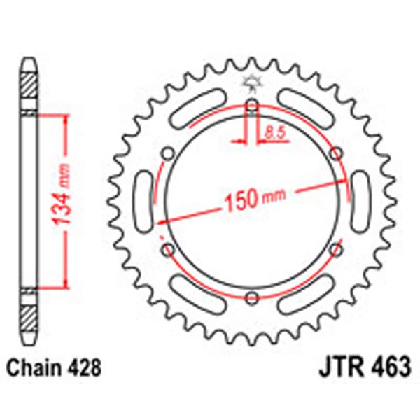 JT Rear Sprockets R/W 463-48T KAW