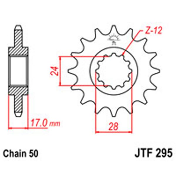 JT Gear Box Sprockets G/B 295-15T HON