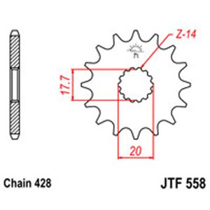 JT Gear Box Sprockets G/B 558-17T YAM [577]