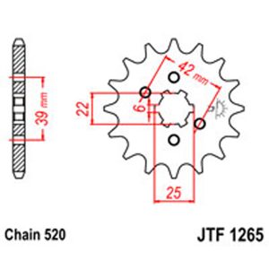 JT Gear Box Sprockets G/B 1265/265-14T HON DUAL COMBINATION