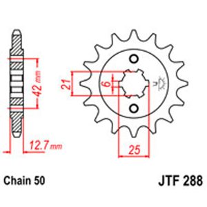 JT Gear Box Sprockets G/B 288-17T HON