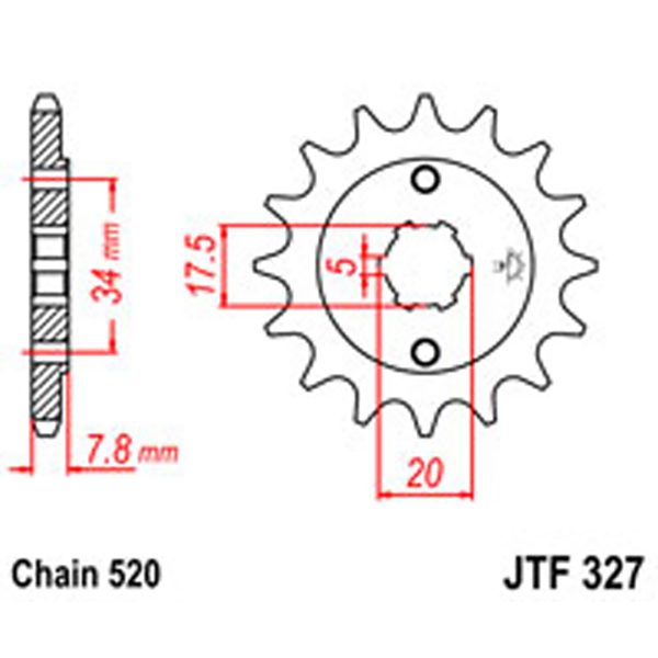 JT Gear Box Sprockets G/B 327-13T HON [279/328]