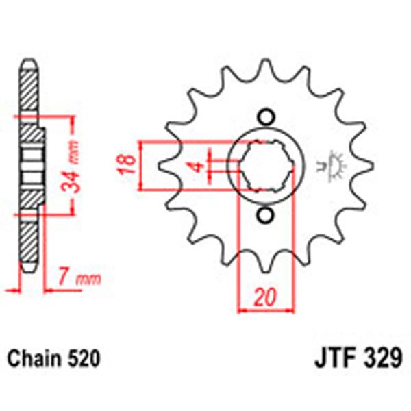 JT Gear Box Sprockets G/B 329-14T HON