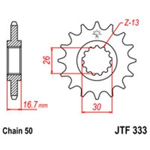 JT Gear Box Sprockets G/B 333/347-16T HON