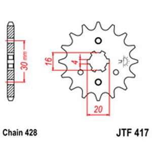 JT Gear Box Sprockets G/B 417-15T KAW