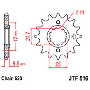 JT Gear Box Sprockets G/B 516-15T KAW
