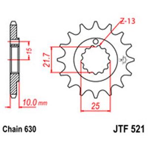 JT Gear Box Sprockets G/B 521-15T KAW