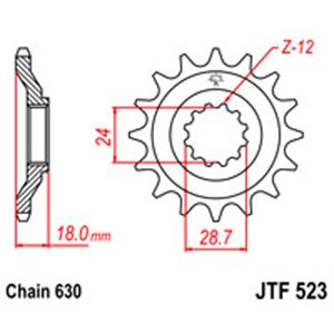 JT Gear Box Sprockets G/B 523-15T KAW [524]