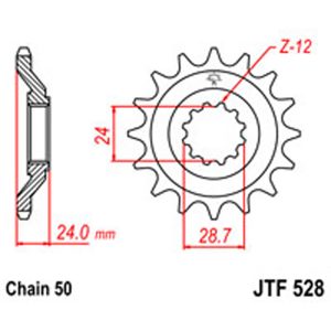JT Gear Box Sprockets G/B 528/530-17T KAW