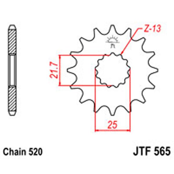JT Gear Box Sprockets G/B 565-16T SUZ/YAM