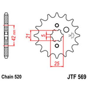 JT Gear Box Sprockets G/B 569/572-15T YAM [1383]
