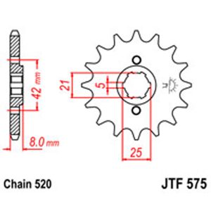 JT Gear Box Sprockets G/B 575-15T YAM
