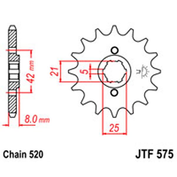 JT Gear Box Sprockets G/B 575-15T YAM