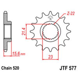 JT Gear Box Sprockets G/B 577-15T YAM [441]