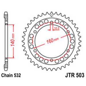 JT Rear Sprockets R/W 503-45T KAW [499]