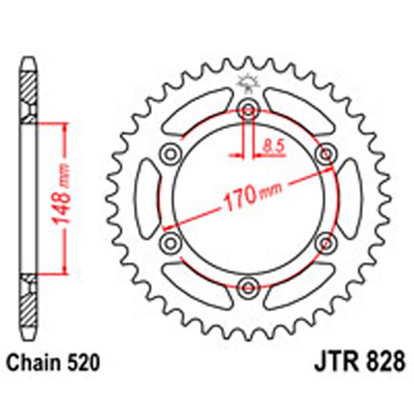 JT Rear Sprockets R/W 828-42T SUZ [804] S/O