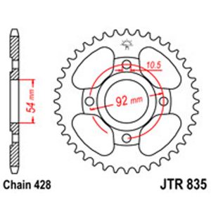 JT Rear Sprockets R/W 835-49T YAM