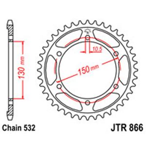 JT Rear Sprockets R/W 866-46T YAM [863]