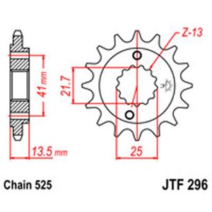 JT Gear Box Sprockets G/B 296/346-15T HON