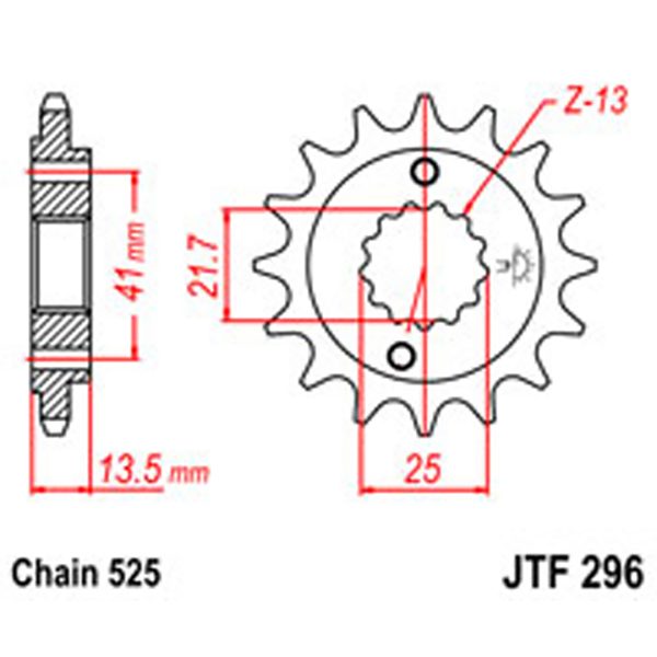 JT Gear Box Sprockets G/B 296/346-15T HON