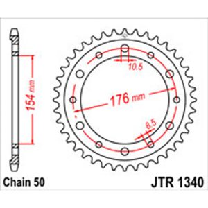 JT Rear Sprockets R/W 1340/343/258-43T HON DUAL COMBINATION
