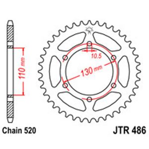 JT Rear Sprockets R/W 486-38T KAW [504]