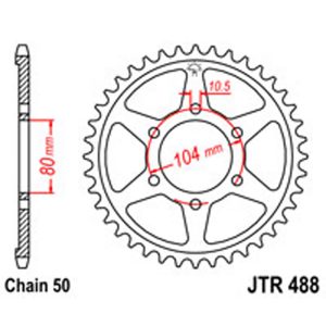 JT Rear Sprockets R/W 488-45T KAW