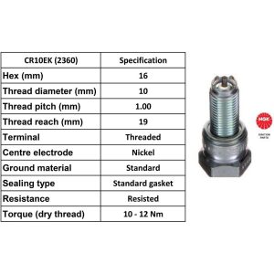 NGK Spark Plug CR10EK Plugs [Box 10]