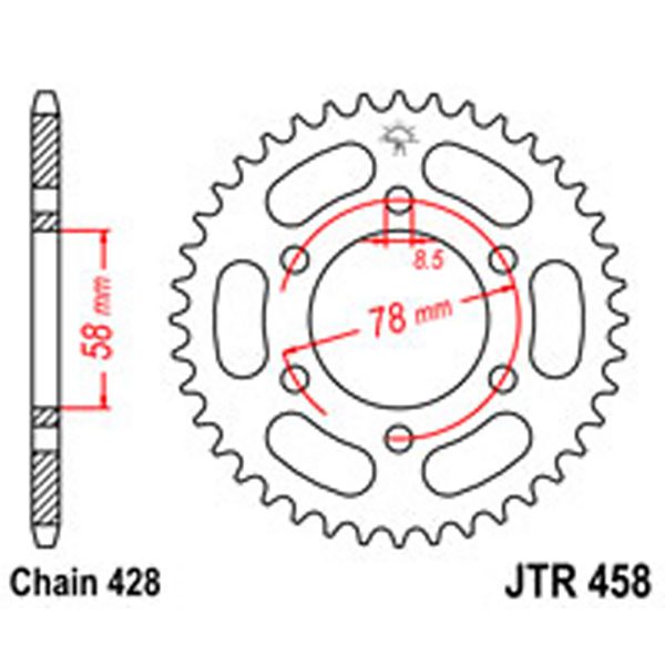 JT Rear Sprockets R/W 458-36T KAW [826]