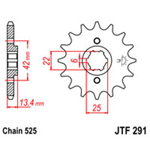 JT Gear Box Sprockets G/B 291-15T HON