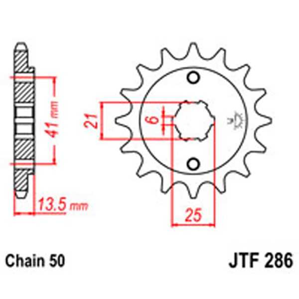 JT Gear Box Sprockets G/B 286-15T HON [268]