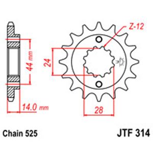 JT Gear Box Sprockets G/B 314-16T HON [348]