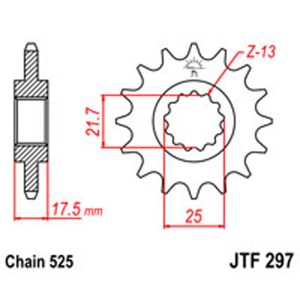 JT Gear Box Sprockets G/B 297-15T HON [2041]