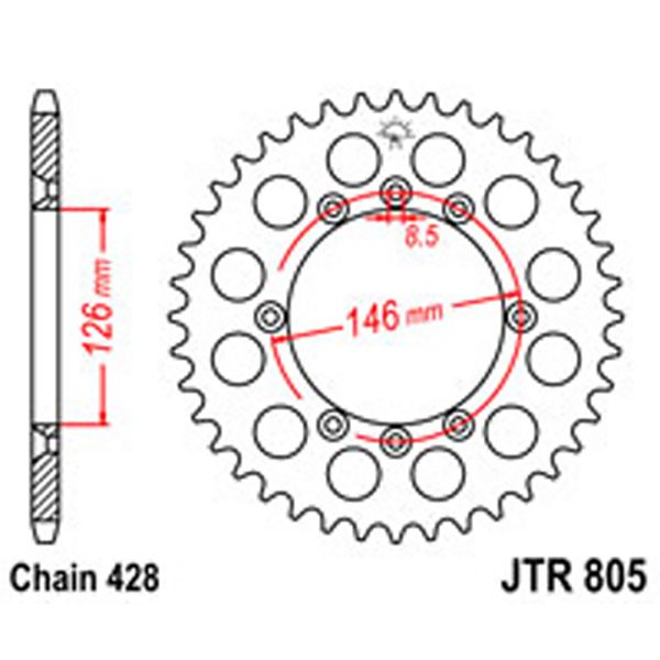 JT Rear Sprockets R/W 805/803-50T SUZ.DUAL COMBINATION [805]