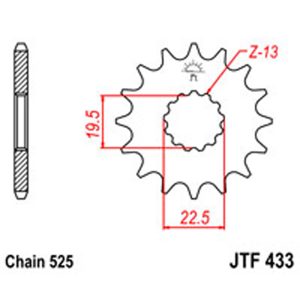 JT Gear Box Sprockets G/B 433-15T SUZ