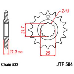 JT Gear Box Sprockets G/B 584-17T YAM [442]