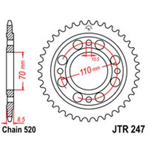 JT Rear Sprockets R/W 247-35T HON