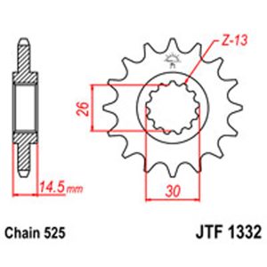 JT Gear Box Sprockets G/B 1332-15T HON [2047]