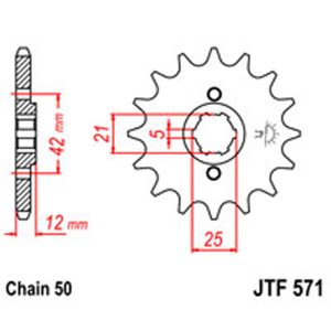JT Gear Box Sprockets G/B 571-17T YAM