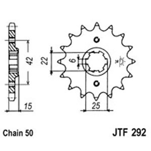 JT Gear Box Sprockets G/B 292-16T HON [294]